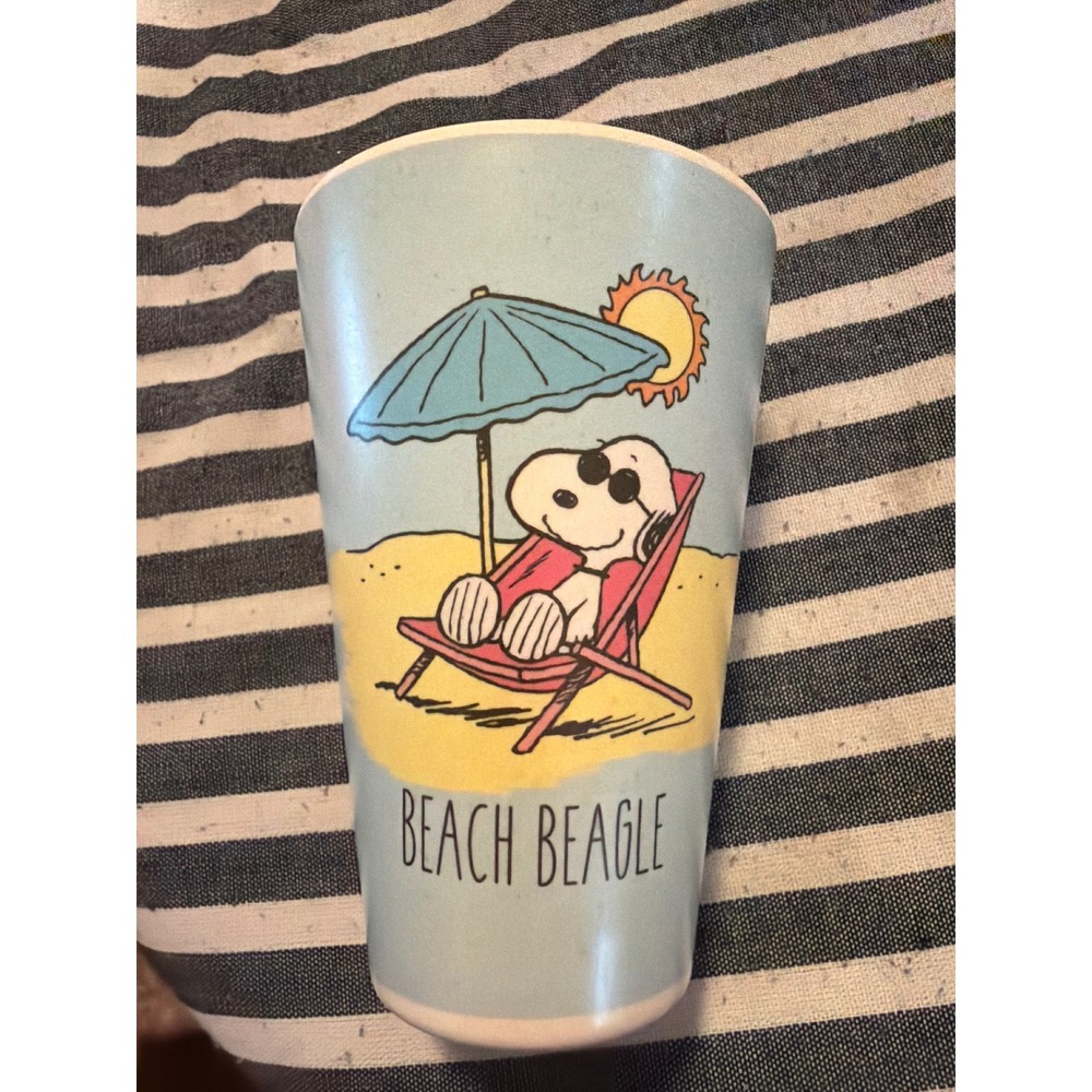Peanuts Snoopy Beach Beagle Melamine Tumbler Cup Blue Summer Graphic Peanuts LLC